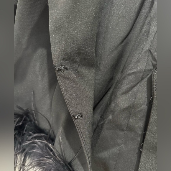 Lulus Celebratory Sweetie Crop Blazer Ostrich Feather Black Large Cocktail Chic - Picture 8 of 13